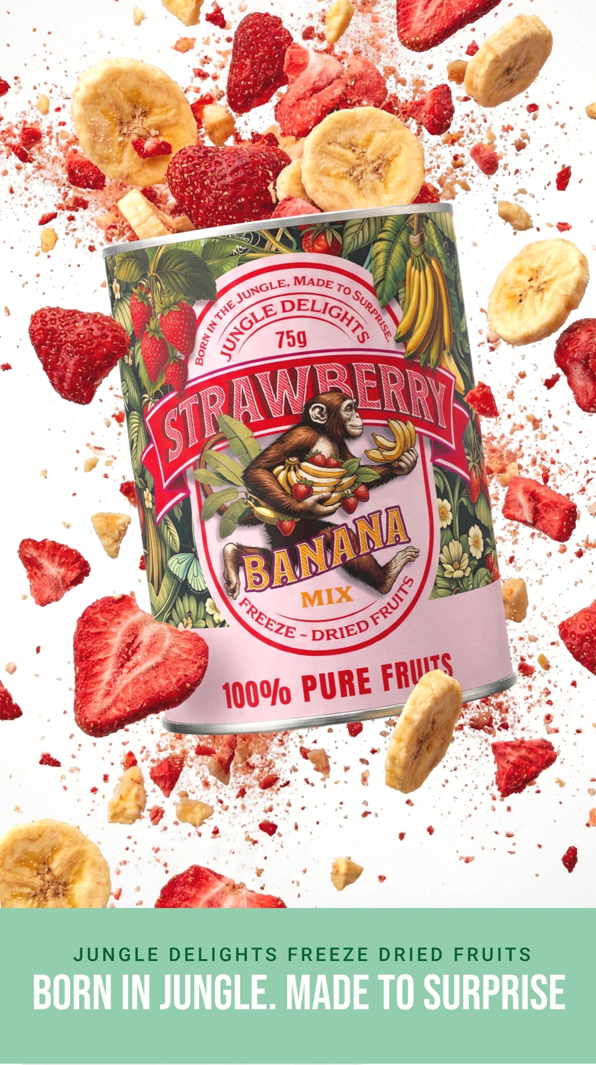 
                  
                    Jungle Delights - Freeze dried Strawberry & Banana Mix
                  
                